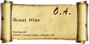 Ócsai Alex névjegykártya